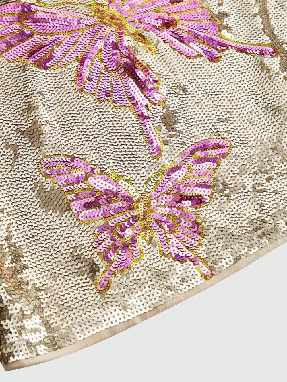 Multicolor Women's Sequin Butterfly Print cami top - Picture 3 of 5